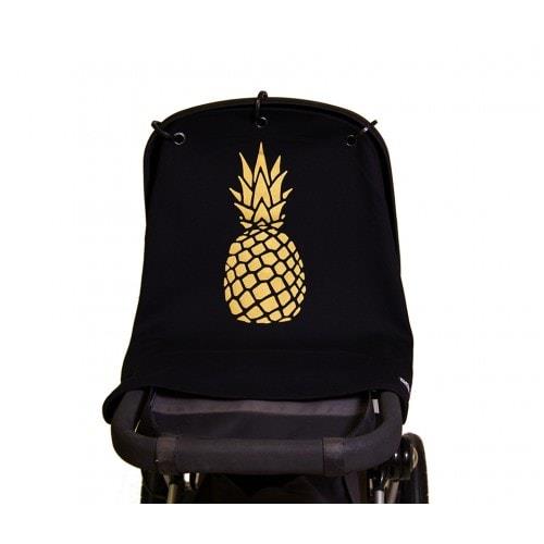 Wielofunkcyjna osłonka do wózka PINEAPPLE GOLD & BLACK- Kurtis